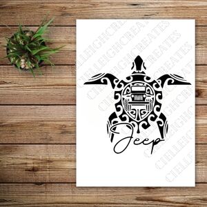 *2 for $20( Turtle Jeep Mandala Vinyl Decal Sticker Handcrafted